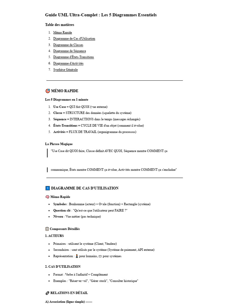 Guide UML : 5 Diagrammes Clés | PDF | Cas d'utilisation | Workflow