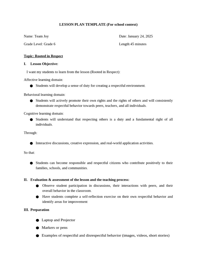 Lesson 5 Rooted in Respect | PDF | Learning | Cognition