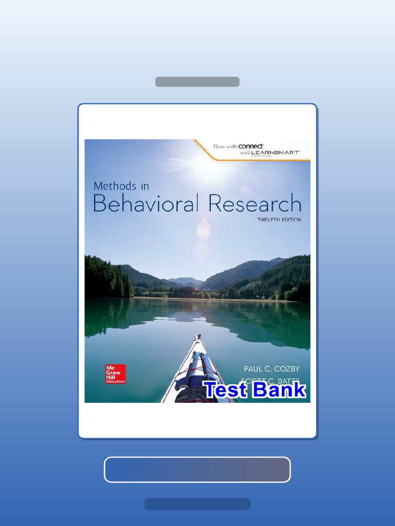 Test Bank for Methods in Behavioral Research 12th Edition Cozby | PDF ...