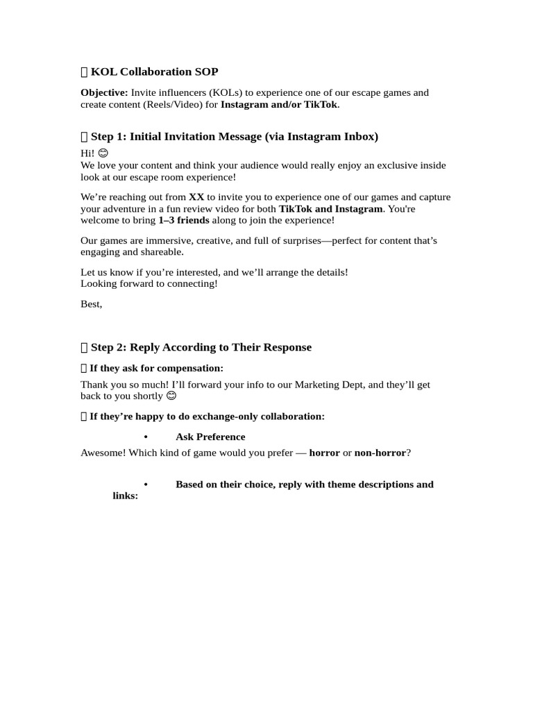 KOL Collaboration SOP Copy | PDF