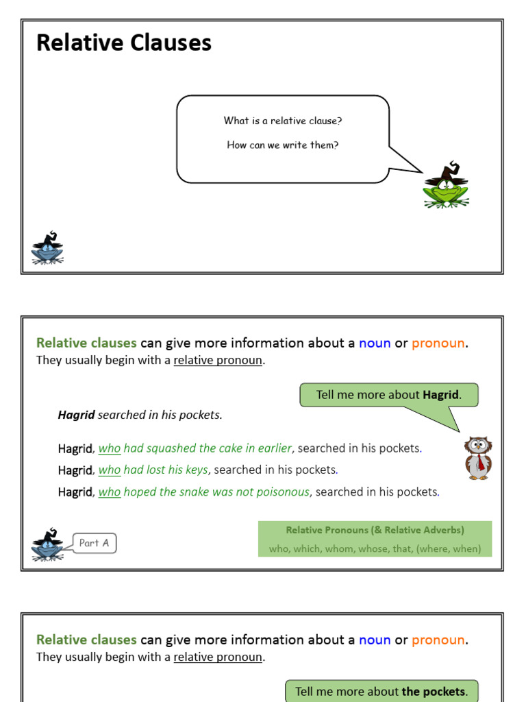Understanding Relative Clauses and Usage | PDF | Pronoun | Comma