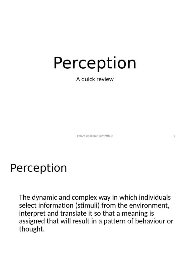 Perception | PDF | Perception | Stereotypes