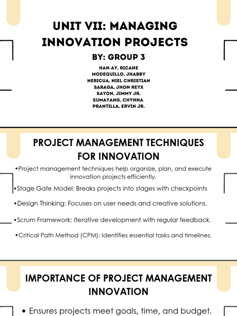 Managing Innovation Projects Effectively | PDF