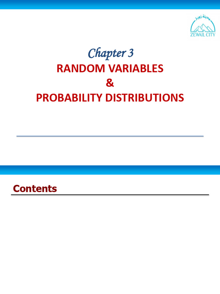 Random Variables and Probability Distributions | PDF | Probability ...