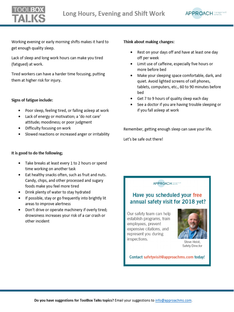 Managing Fatigue from Shift Work | PDF