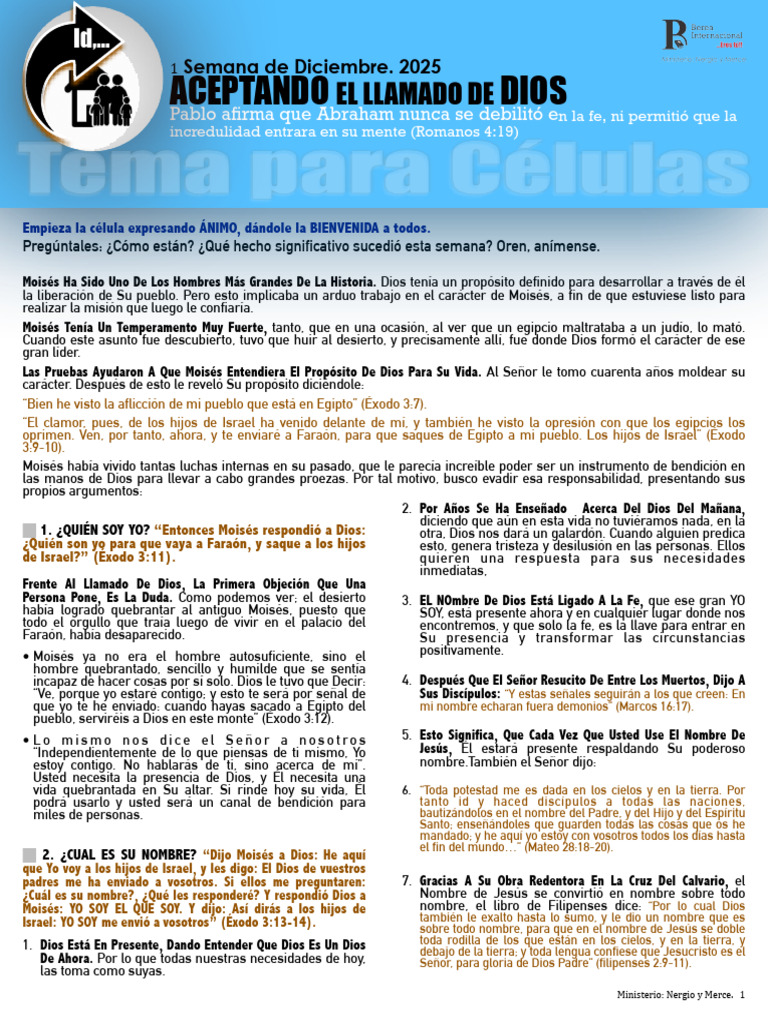 Aceptando el Llamado de Dios | PDF | Moisés | Libro del éxodo