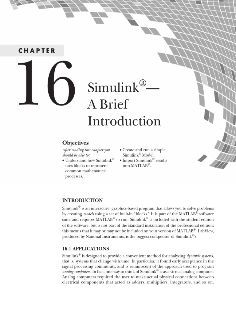 Introduction to Simulink® Modeling | PDF | Matlab | Differential Equations