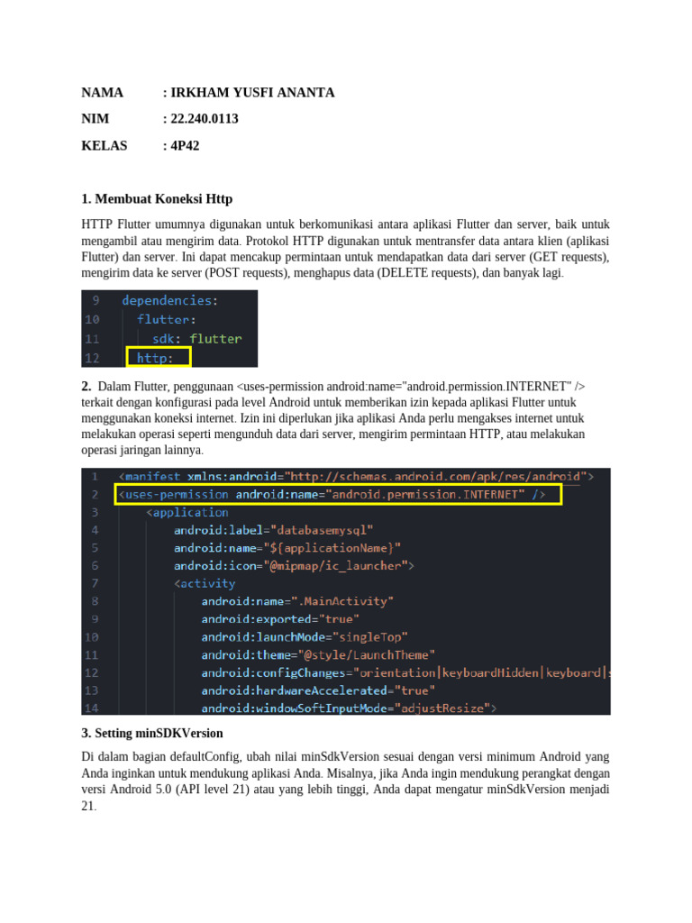 Koneksi HTTP dan API Flutter untuk Mahasiswa | PDF
