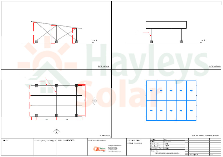 Solar Panel Arrangement Detail Drawing | PDF