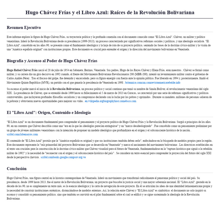 Hugo Chávez y El Libro Azul: Ideología Bolivariana | PDF | Hugo Chavez ...