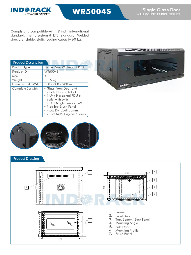 19-Inch Wallmount Rack with Glass Door | PDF | Door