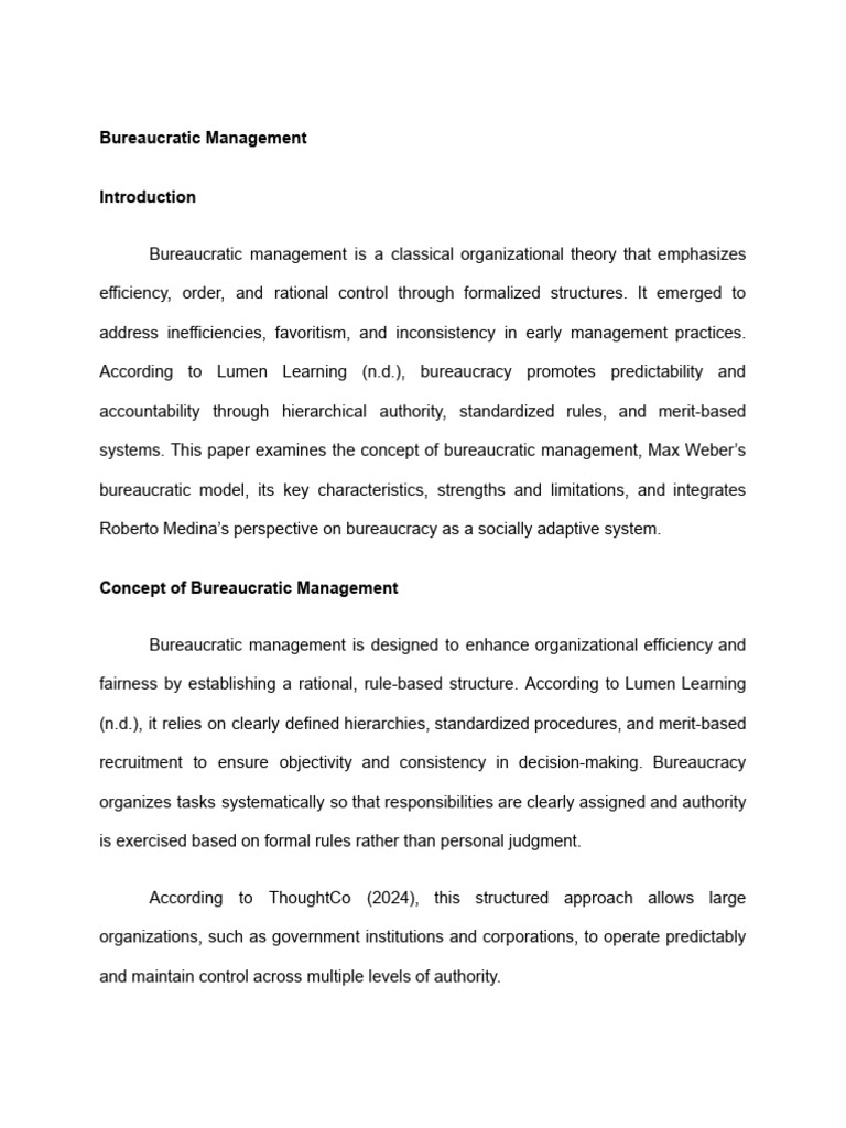 Understanding Bureaucratic Management | PDF | Bureaucracy | Psychology