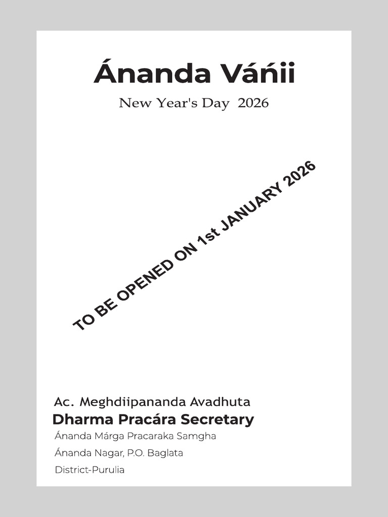 Ananda Vanii New Year's Day 2026 | PDF