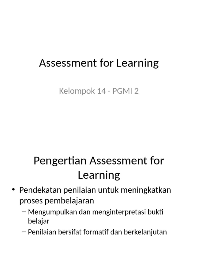 Strategi Efektif Assessment for Learning | PDF