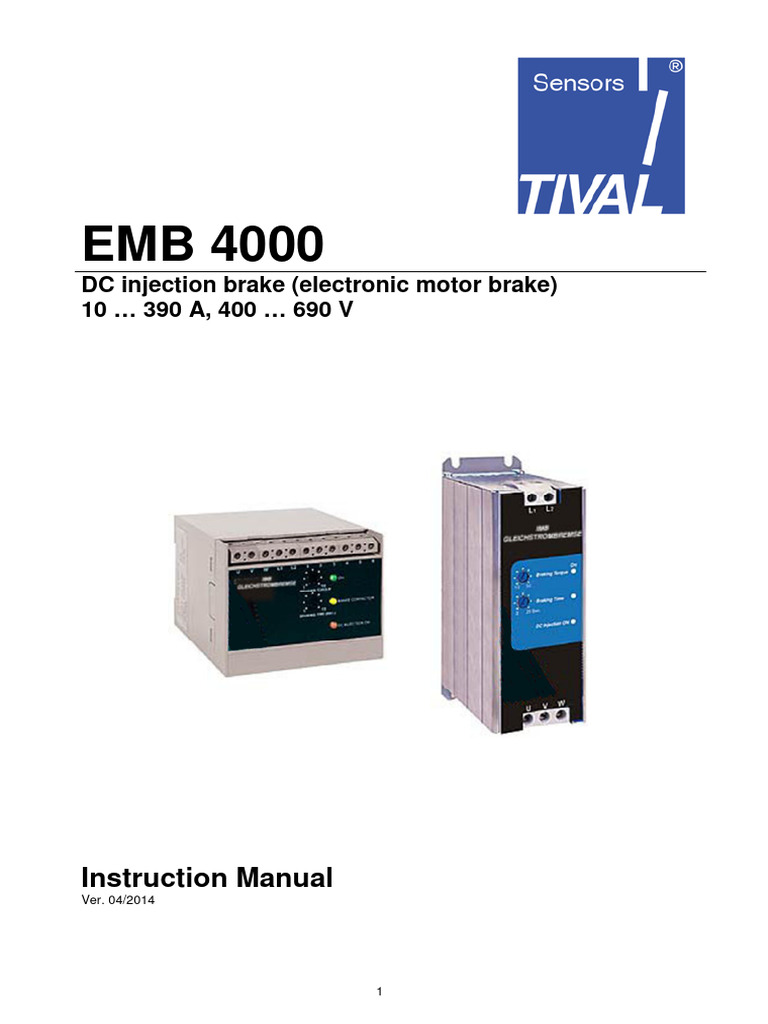 EMB 4000 DC Injection Brake Manual | PDF | Electric Motor | Mains ...