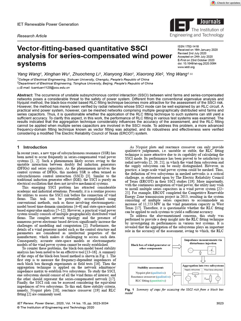 IET Renewable Power Gen - 2020 - Wang - Vector‐Fitting‐Based ...