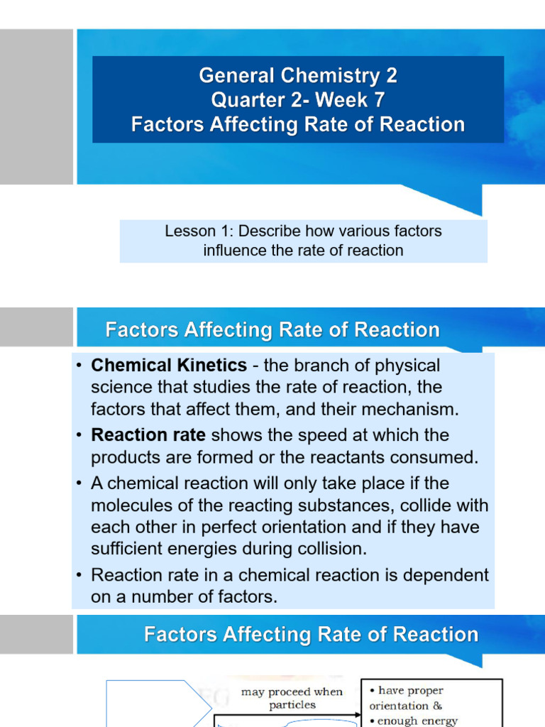 Factors Influencing Reaction Rates | PDF | Reaction Rate | Catalysis