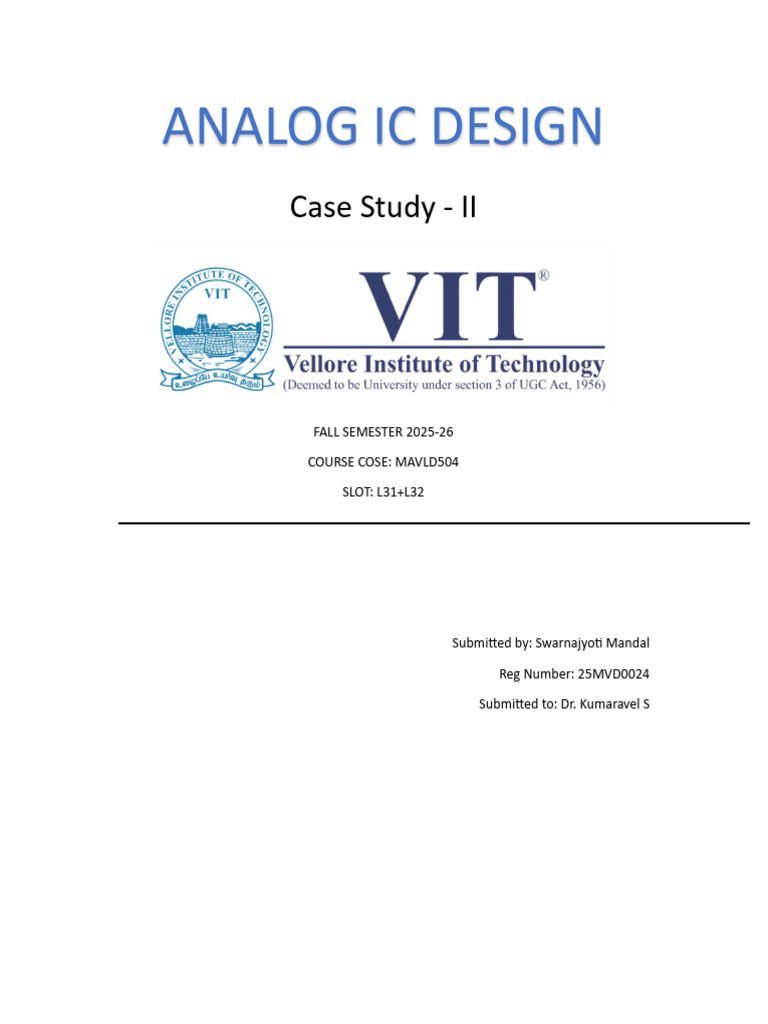 Analog IC Case Study 2 | PDF | Amplifier | Electronic Design