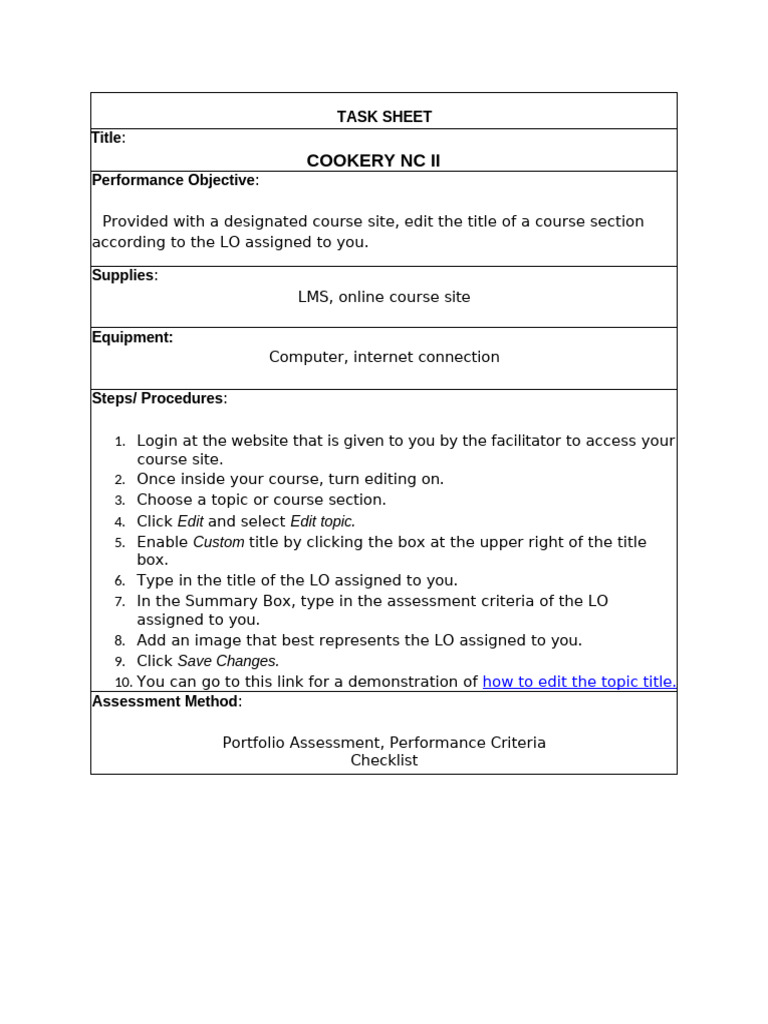 Edit Course Section Title Guide | PDF