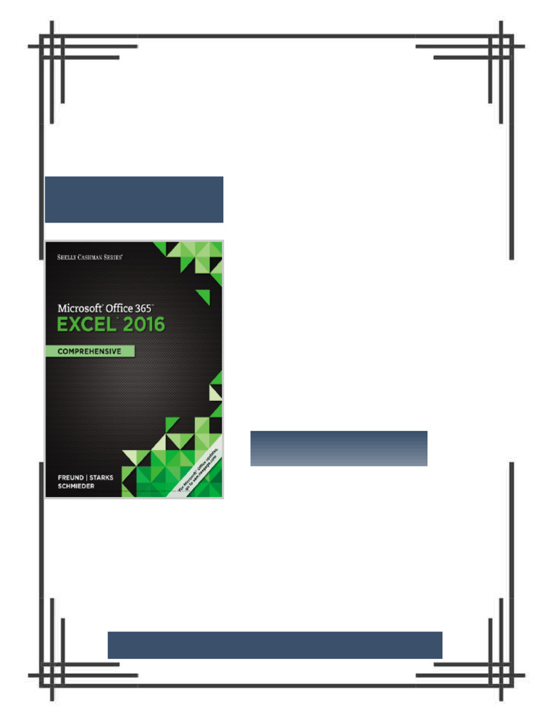 Microsoft Office 365 Excel 2016 Comprehensive Shelly Cashman Series ...
