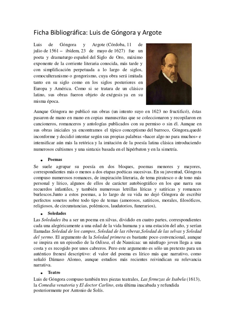 Luis de Góngora y Argote | PDF | Poesía