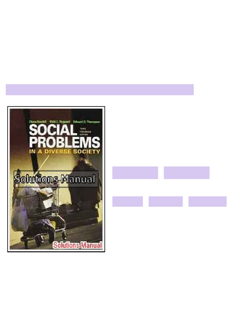 Social Problems in a Diverse Society 3rd Edition Kendall Solutions ...