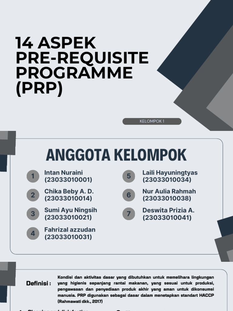 14 Aspek Pre-Requisite Programme (PRP) | PDF