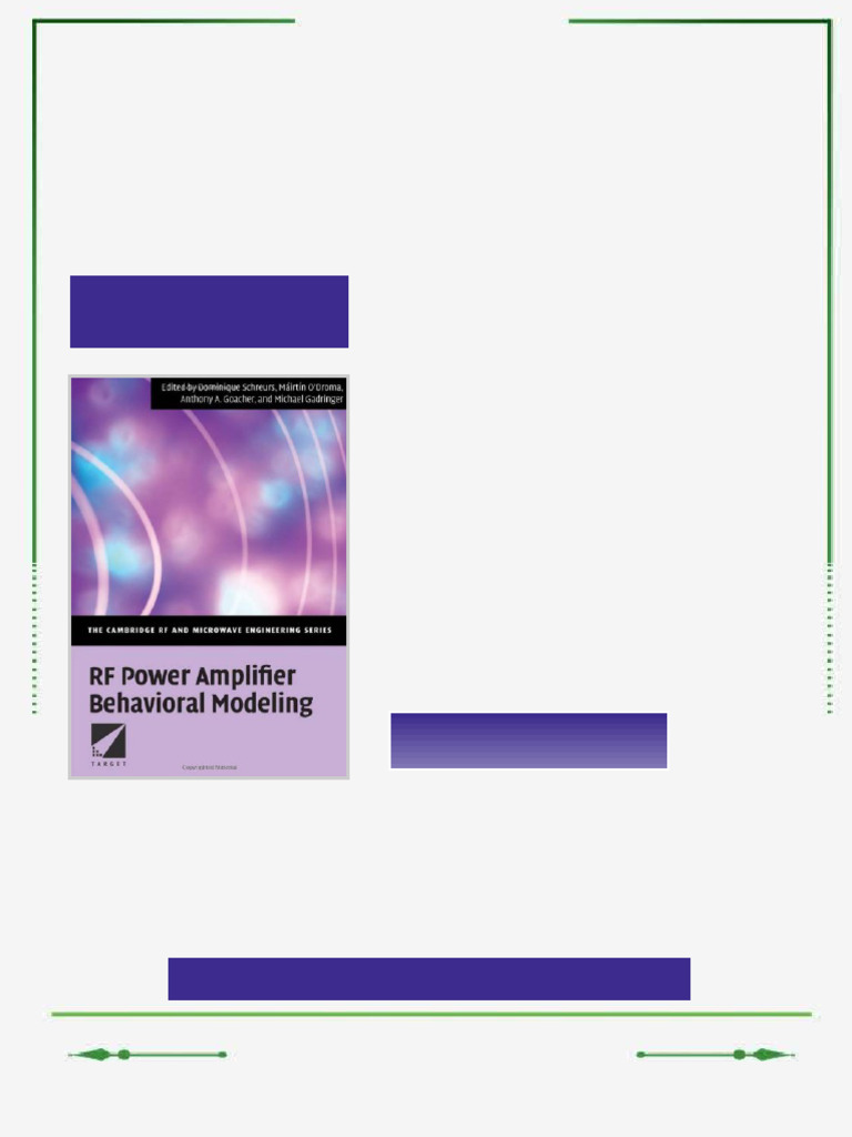 RF Power Amplifier Behavioral Modeling The Cambridge RF and Microwave ...