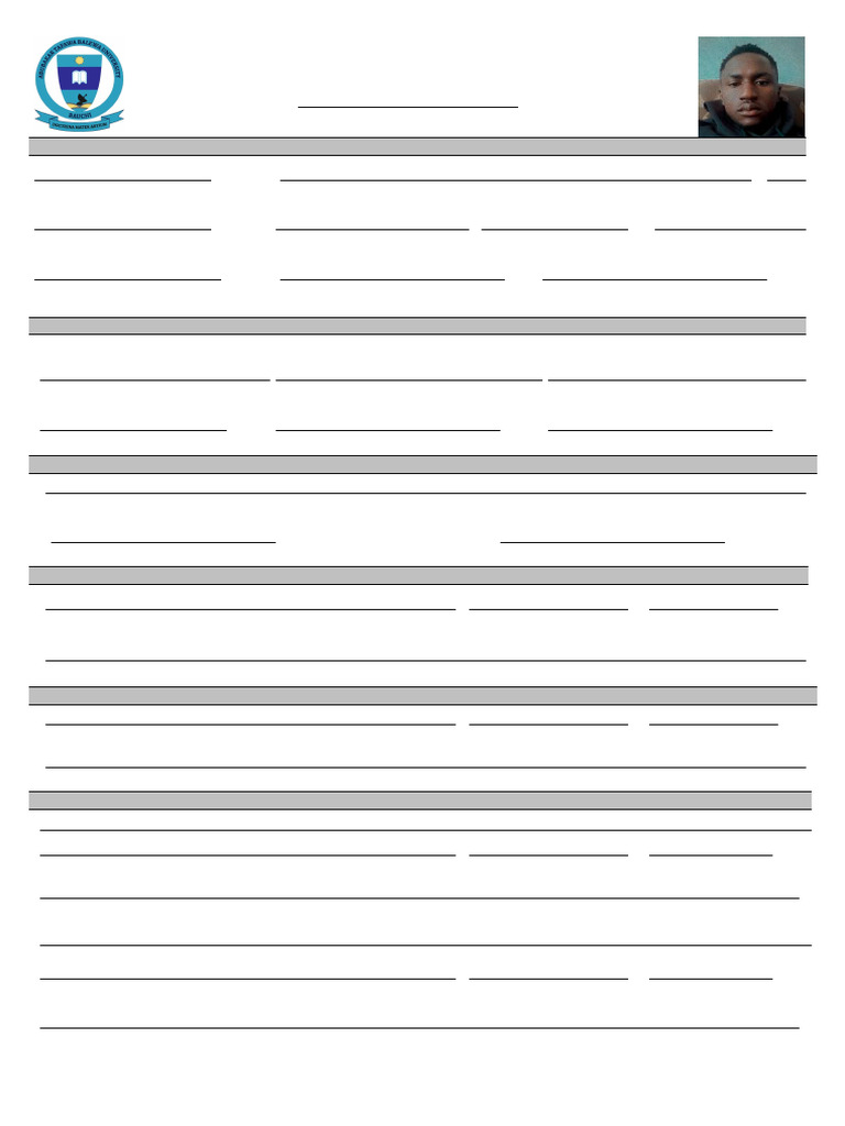 Student Data Form for ABUBAKAR TAFAWA BALEWA UNIVERSITY | PDF