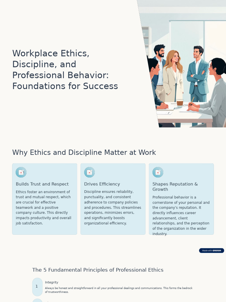 Workplace Ethics and Professional Behavior | PDF | Disciplines | Social ...