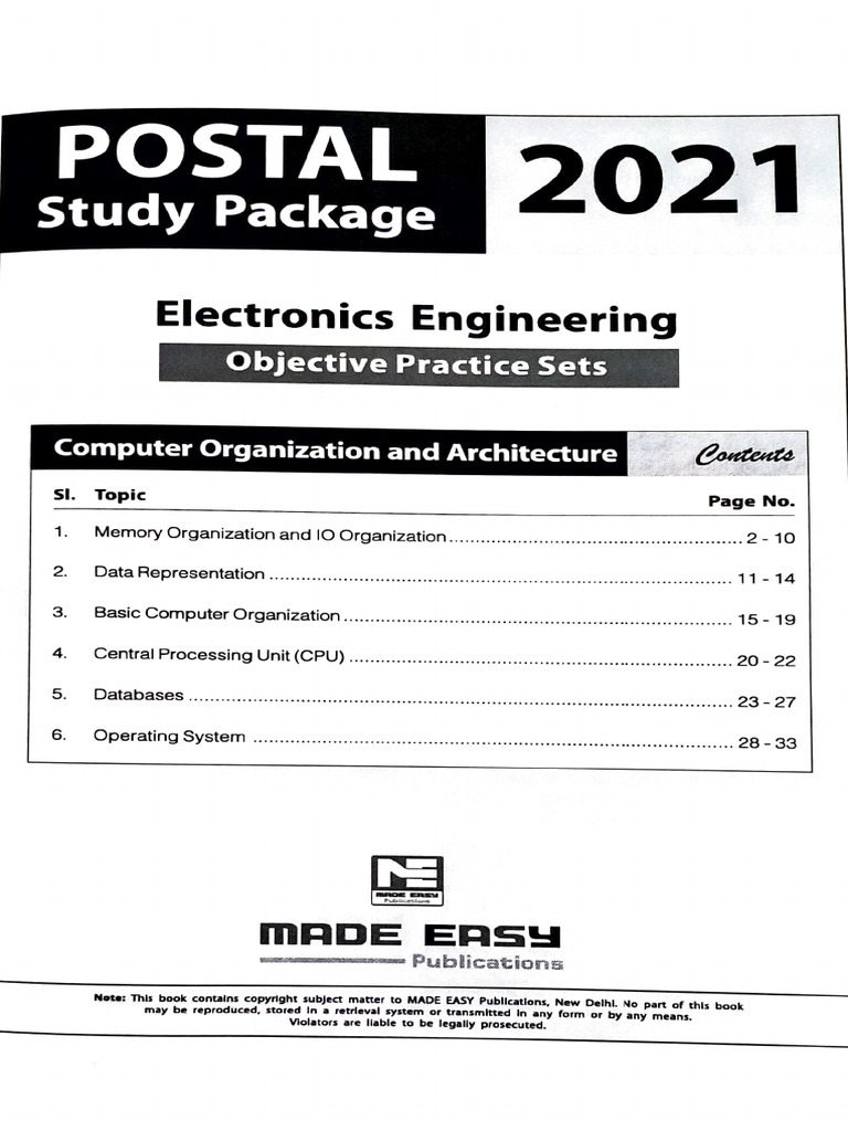 2021 Computer Organization Practice Book by MADE EASY | PDF