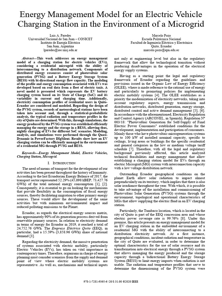 Energy Management for EV Charging in Microgrids | PDF | Electric ...