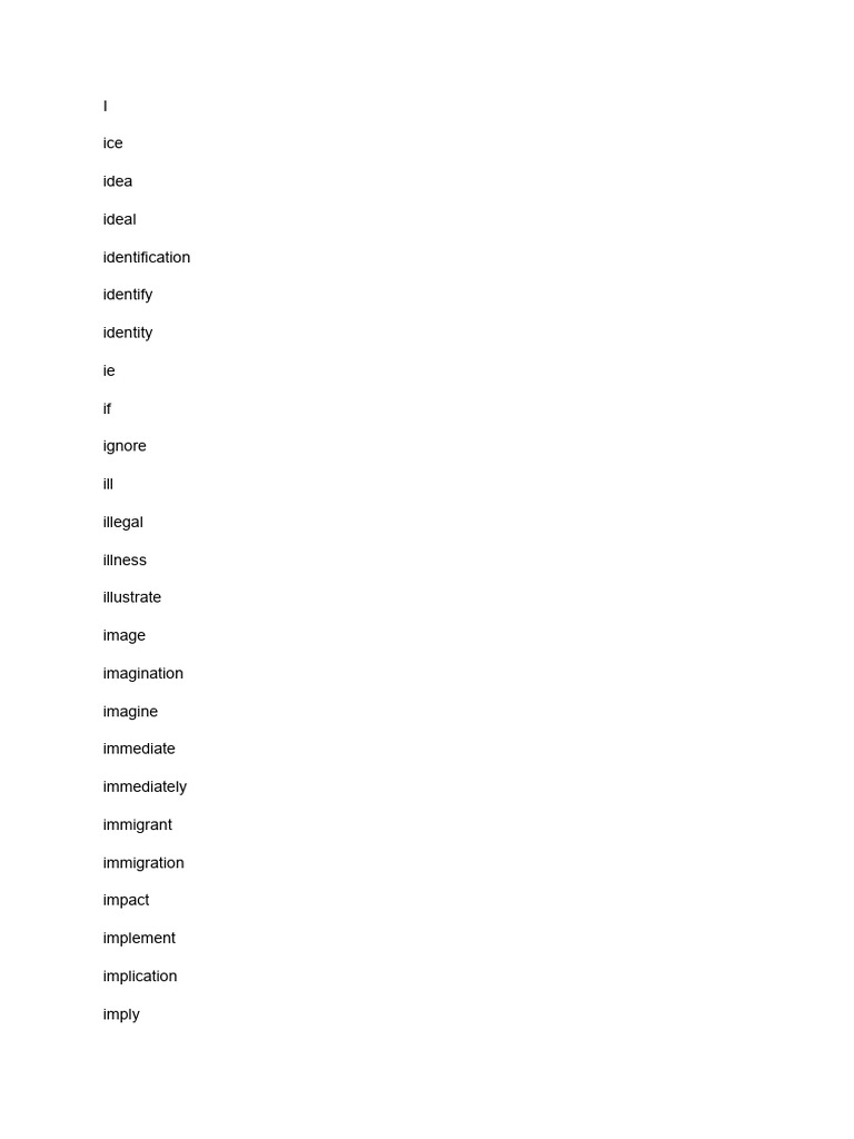 Comprehensive Word List A-L | PDF