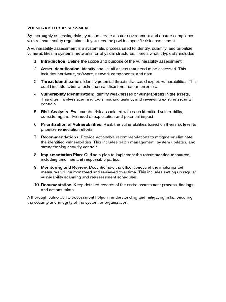 Comprehensive Vulnerability Assessment Guide | PDF