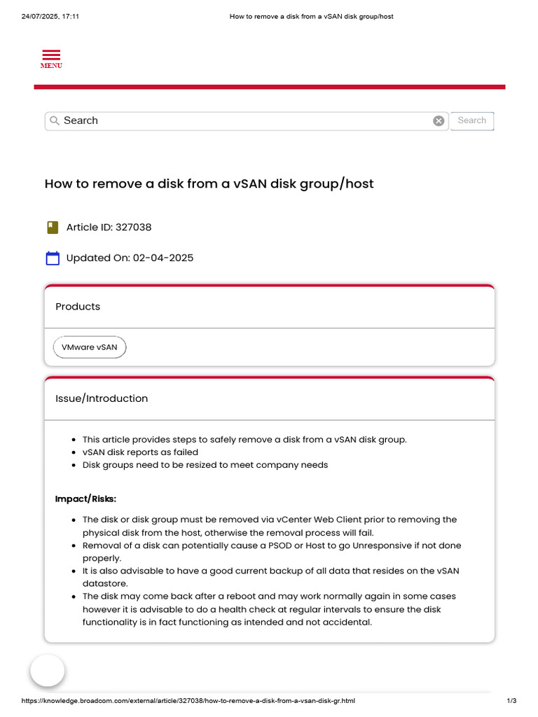 Remove Disk from vSAN Disk Group Guide | PDF | Disk Storage | Software