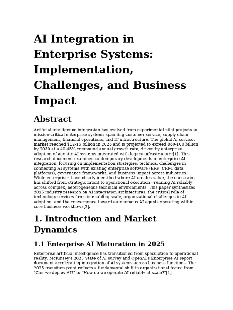 AI Integration in Enterprise Systems | PDF | Artificial Intelligence ...
