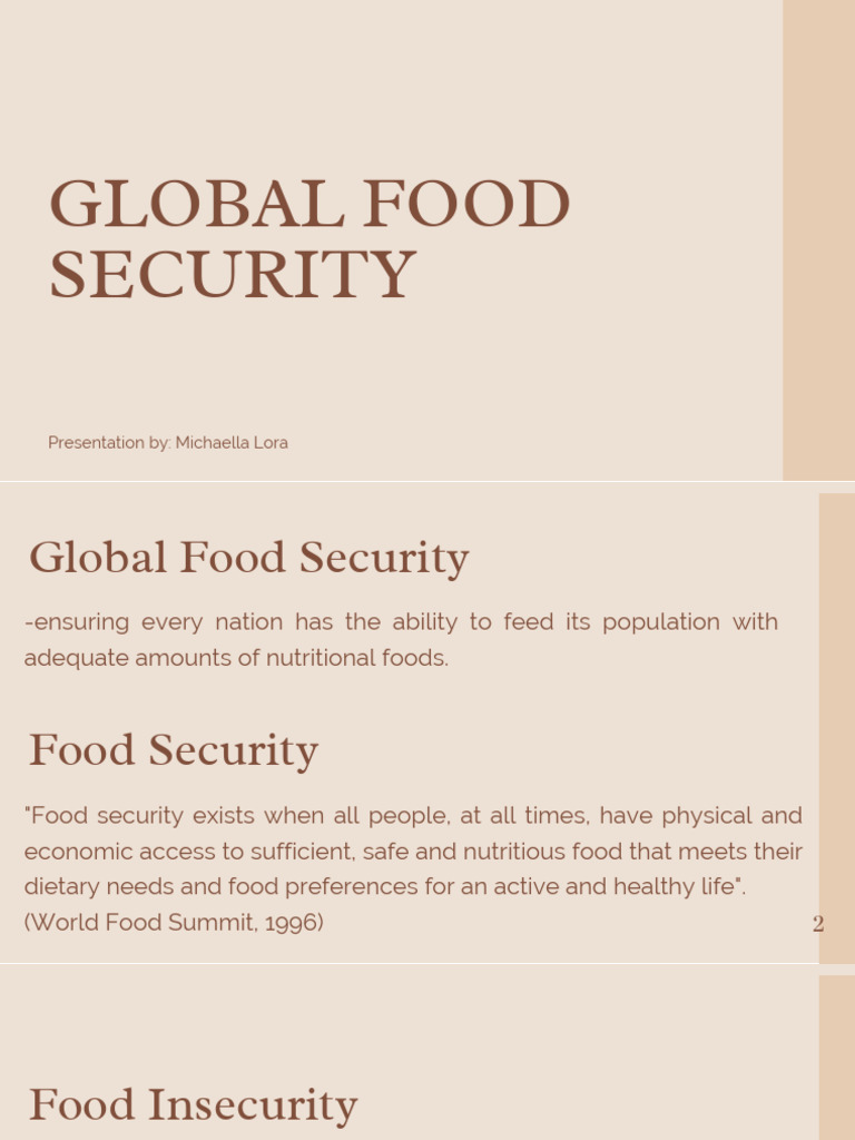 Lesson 13.1 - Global Food Security | PDF