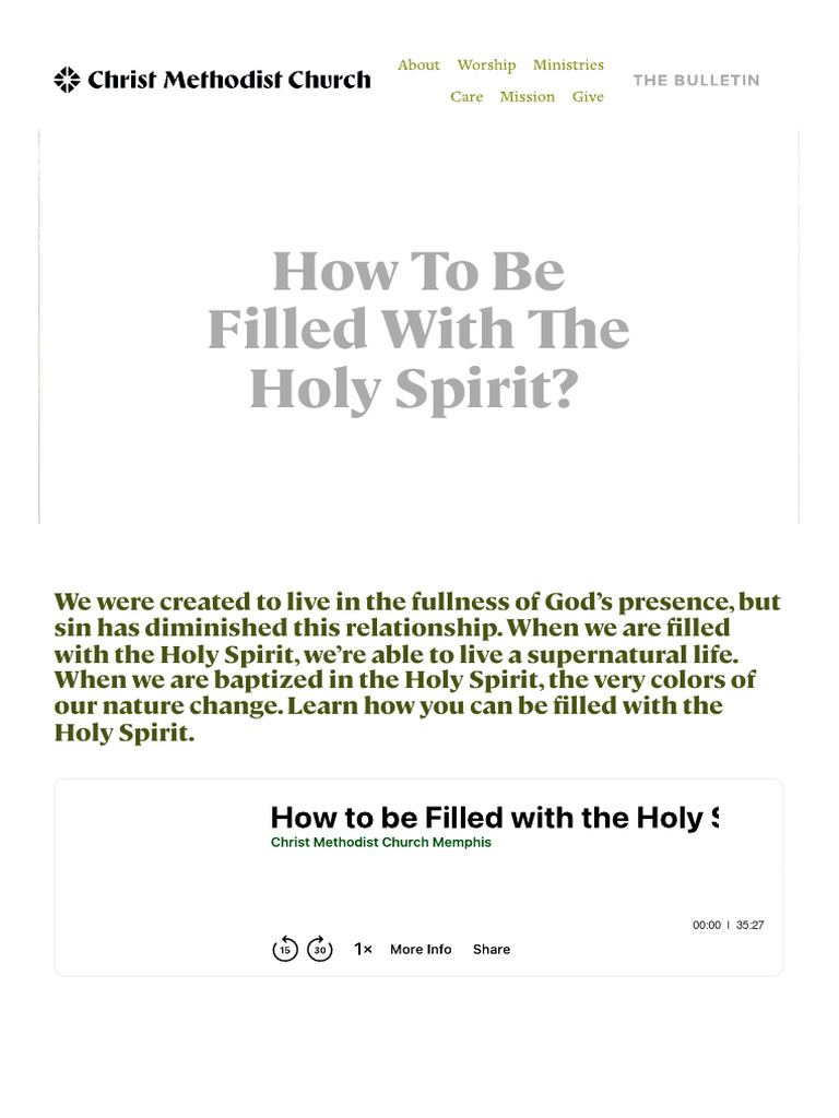 How to Be Filled With the Holy Spirit — Christ Church Memphis | PDF