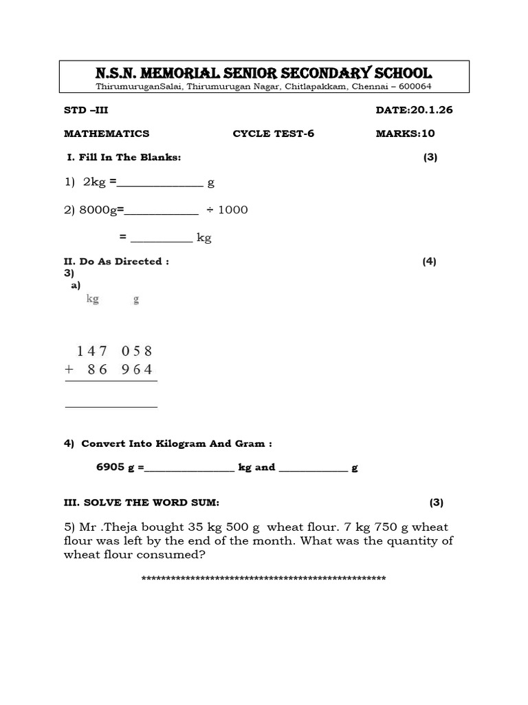 CT - 6 MATHS | PDF