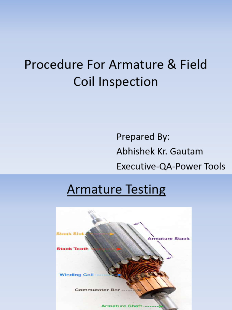 Armature & Field Coil Inspection Guide | PDF | Electrodynamics ...