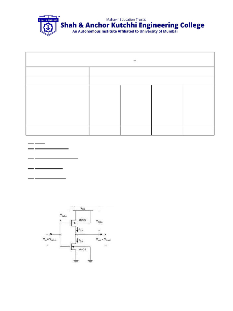 CMOS Inverter Design and Analysis Guide | PDF | Cmos | Mosfet