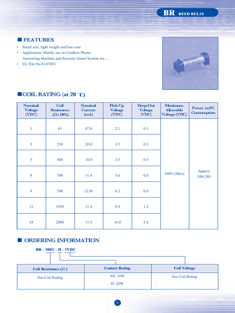 Dry-Reed Relay Datasheet.pdf | PDF | Relay | Electricity