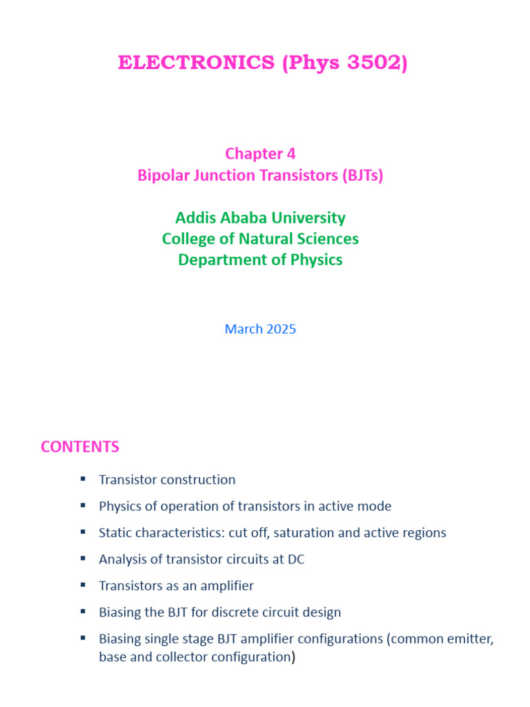BJT Fundamentals and Circuit Design | PDF | Bipolar Junction Transistor ...