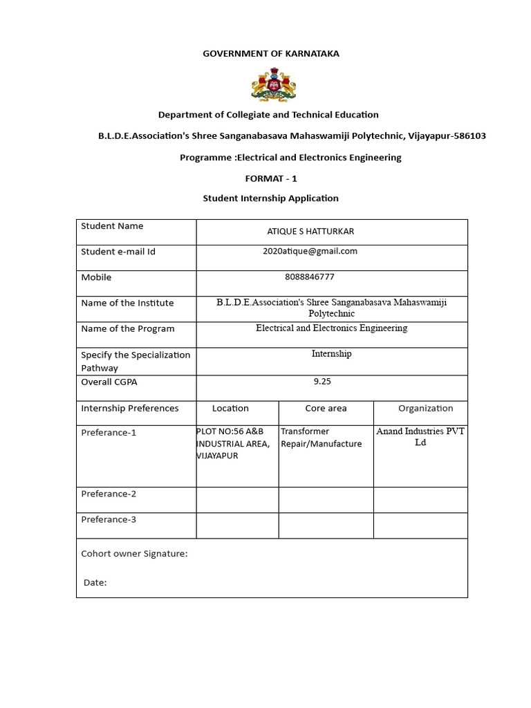 Internship Letter | PDF | Transformer | Internship