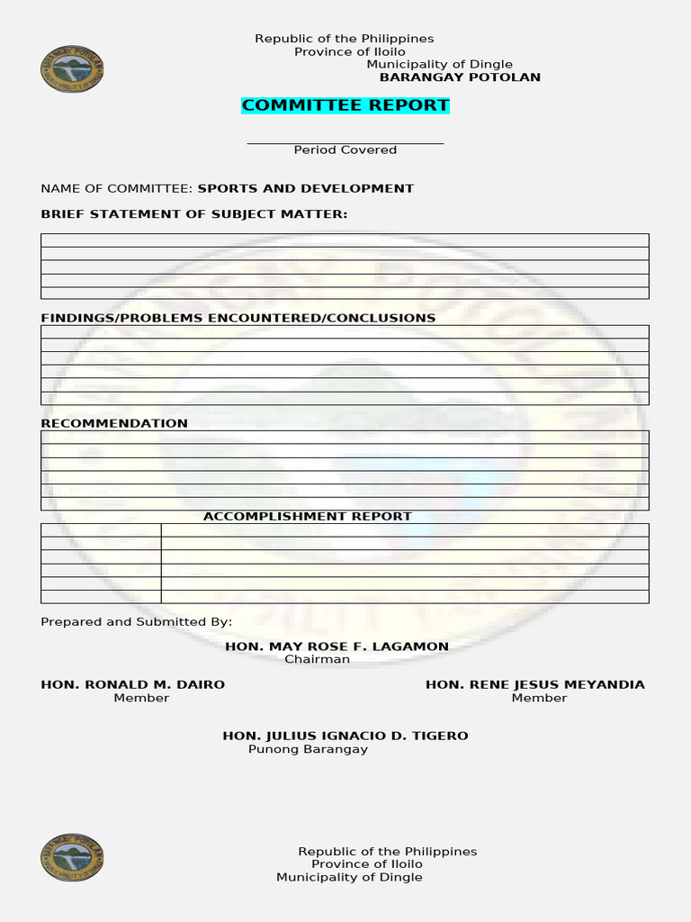 Committee Report 1 | PDF | Government | Justice