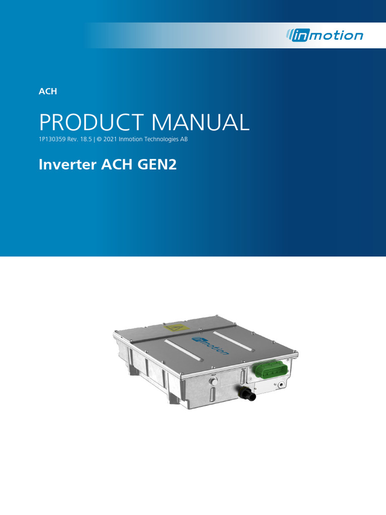 ACH GEN2 Inverter Product Manual | PDF | Power Inverter | Electric Motor