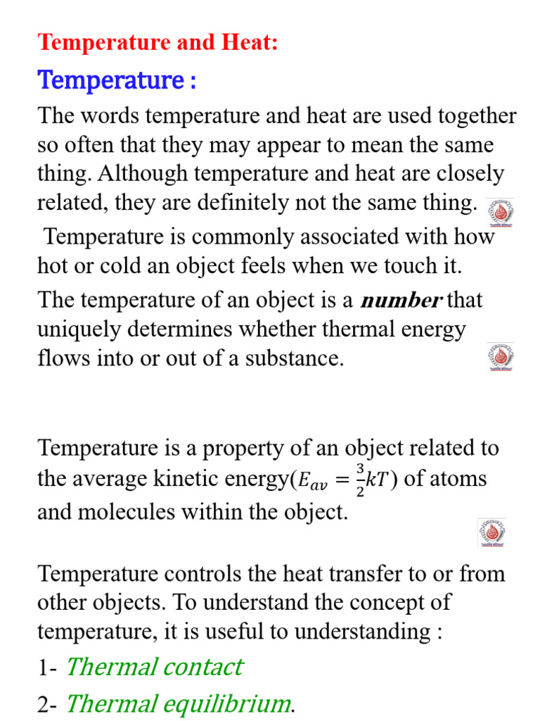 Understanding Temperature and Heat Concepts | PDF | Temperature | Heat