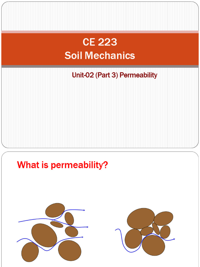 L-11, 12 & 13 Permeability (1) | PDF | Porosity | Soil Mechanics