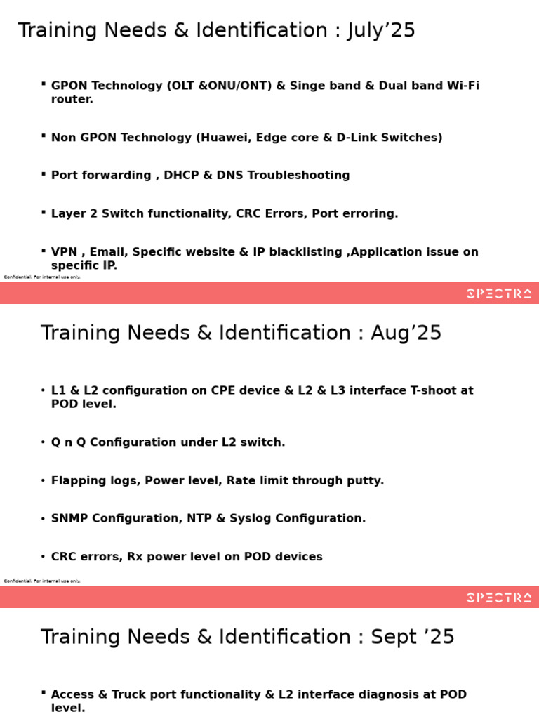 Training Needs & Identification ( July, August & September '25) | PDF