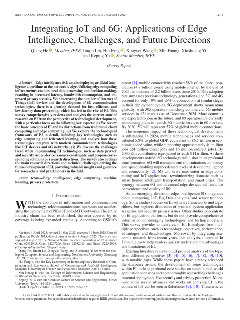IoT and 6G: Edge Intelligence Insights | PDF | Cloud Computing ...
